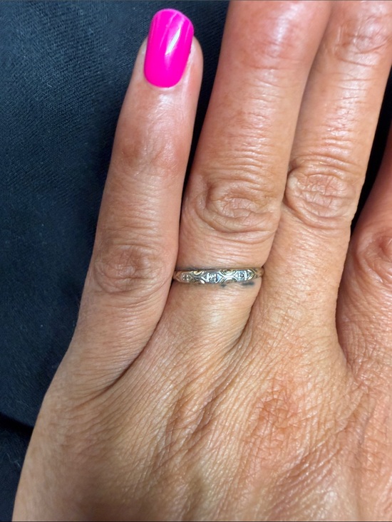 Vintage Jewelry - Vintage Silver Floral Engraved Band